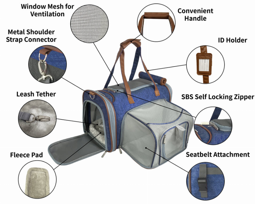 Mr. Peanut's Gold Series Mini Size Expandable Pet Carrier