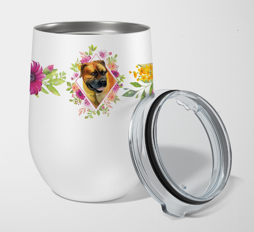 Dog Breed 12 oz Stemless Wine Glass