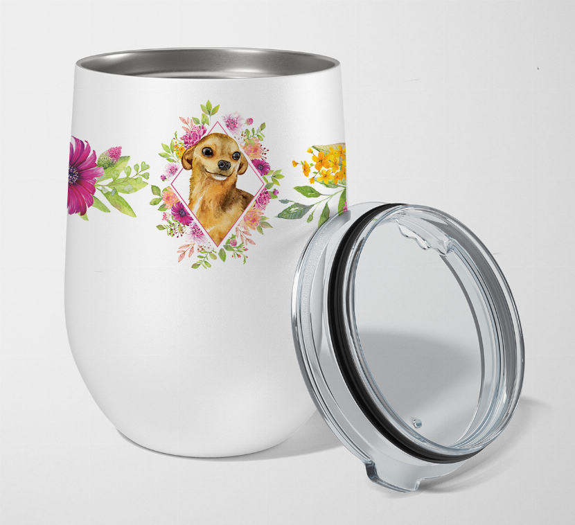 Dog Breed 12 oz Stemless Wine Glass