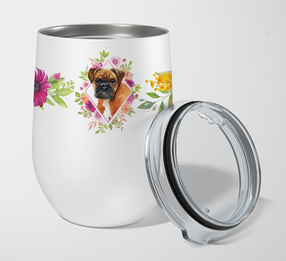 Dog Breed 12 oz Stemless Wine Glass