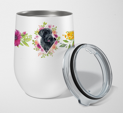 Dog Breed 12 oz Stemless Wine Glass